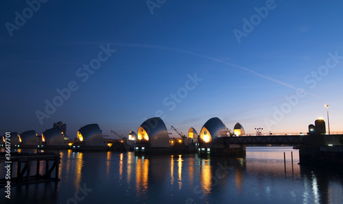 The thames barrier from Woolwich