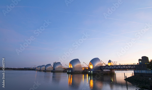 Thames barrier sunrise