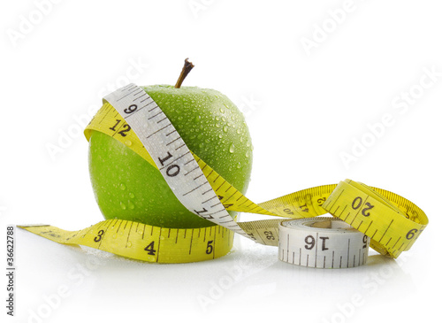 apple and measuring tape