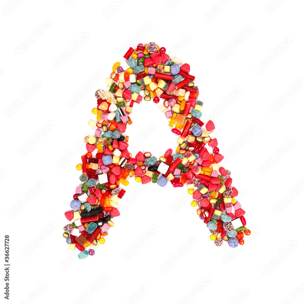 Candy letter on white background Candy letter on white background