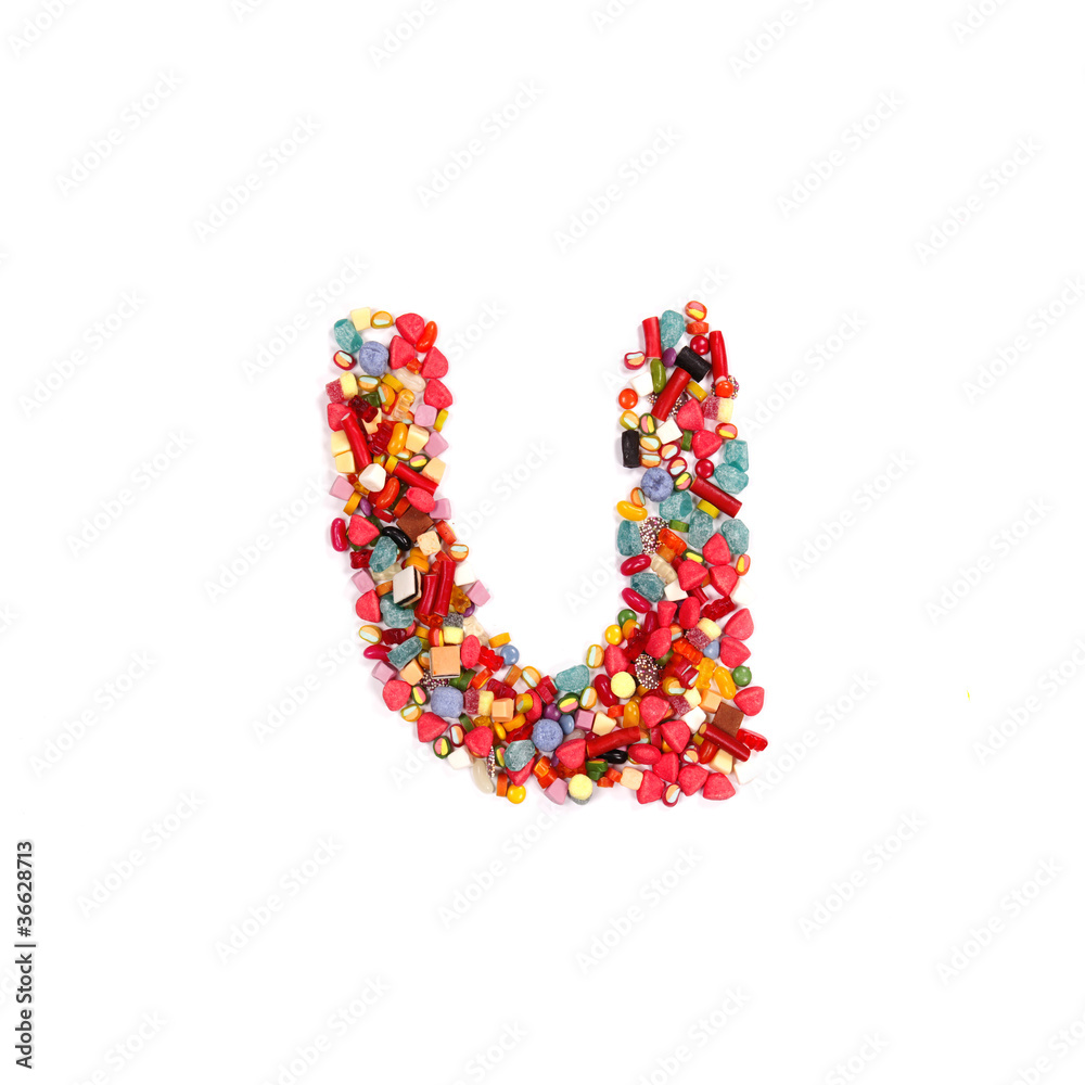 Candy letter on white background Candy letter on white background