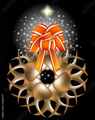 Christmas pendant, decoration. Vector medallion