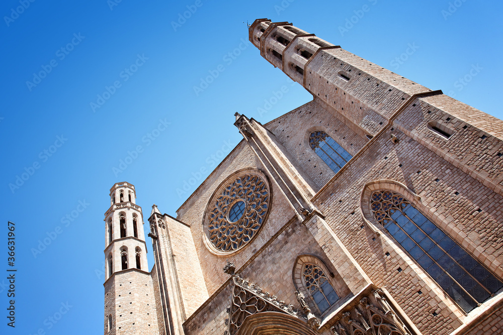 Fototapeta premium Kirche Santa Maria del Mar, Barcelona, Spanien