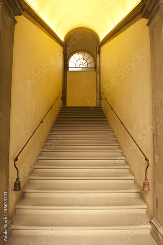 staircase in old Florence Italy building © Ann Stephenson