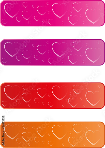 Banners Set, Herzen, Vektor, Hintergrund