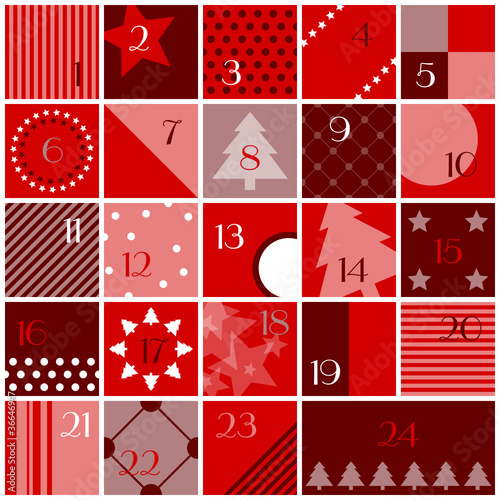 Advent Calendar Red/White photo