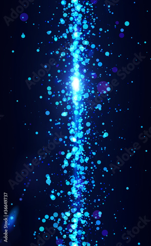 Blue lights - abstract particles flow.