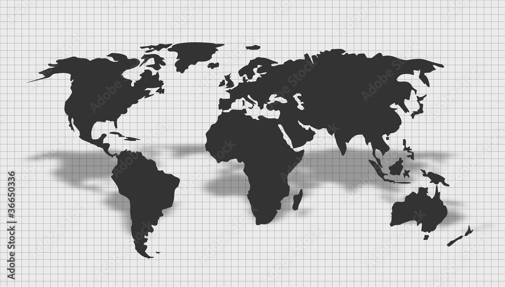 Obraz Weltkarte mit Raster