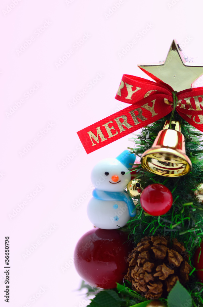 クリスマスツリーと雪だるま