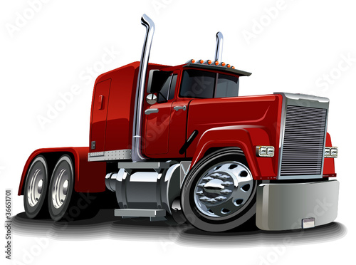 Vector cartoon semi truck