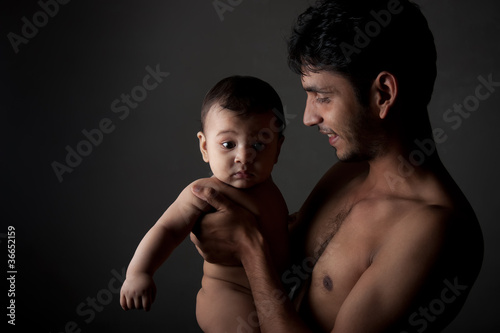 Indian happay father and son photo