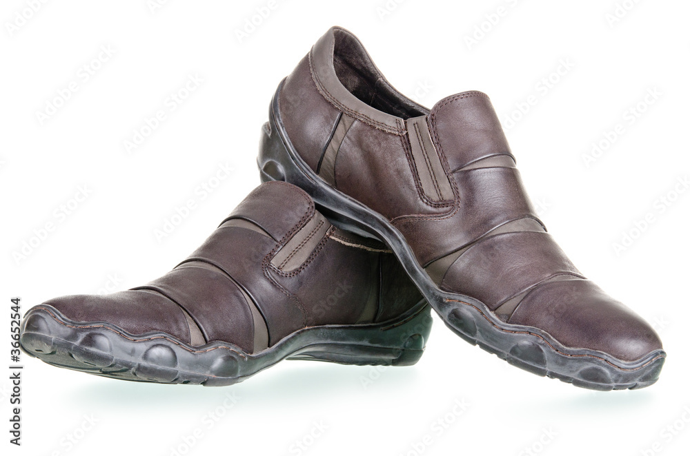 Men's walking shoes on a white background