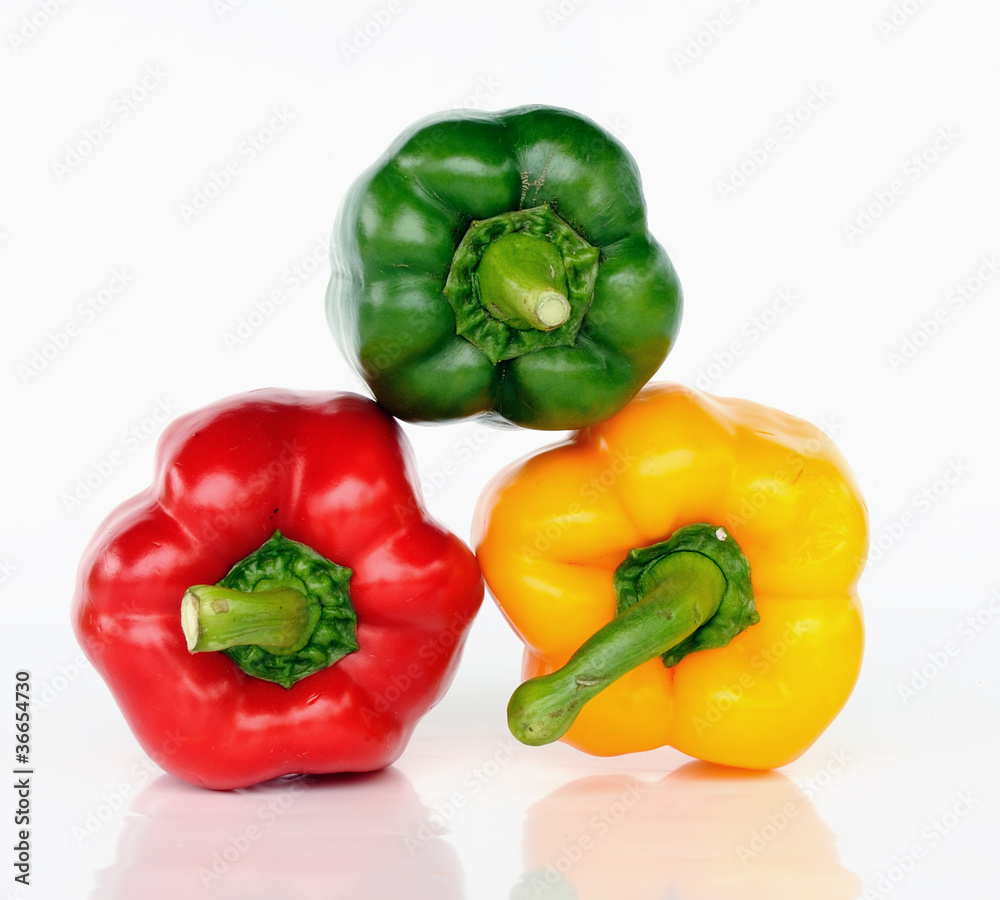 Fresh colorful paprika isolated on white background Fresh colorful paprika isolated on white background