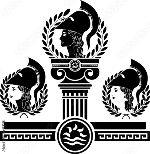 glory of Athena. stencil