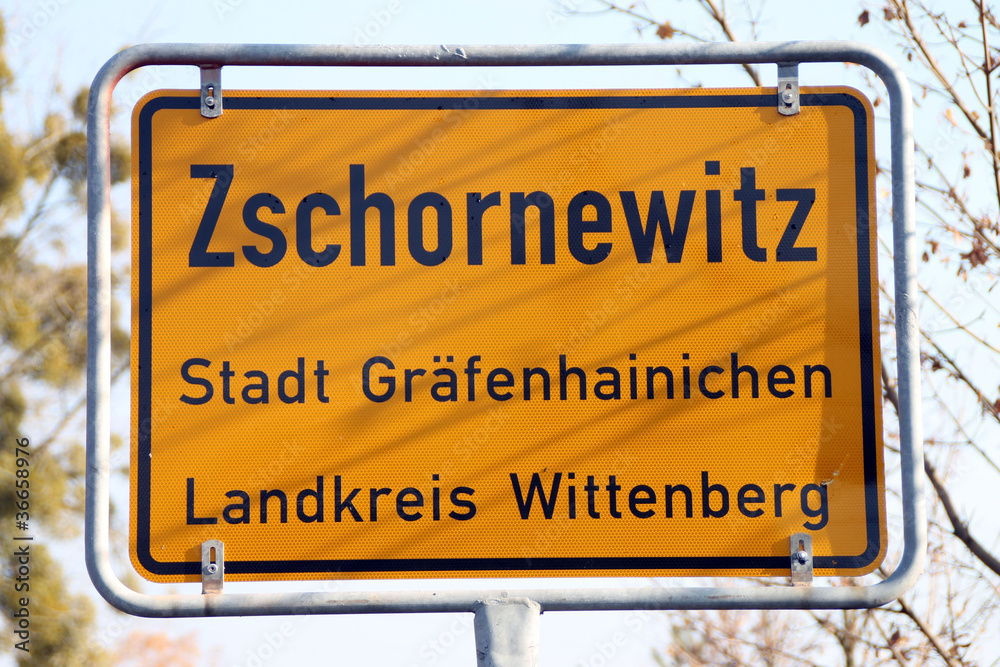 Ortseingangsschild Zschornewitz