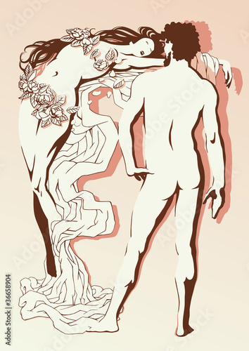 Sexy woman and man