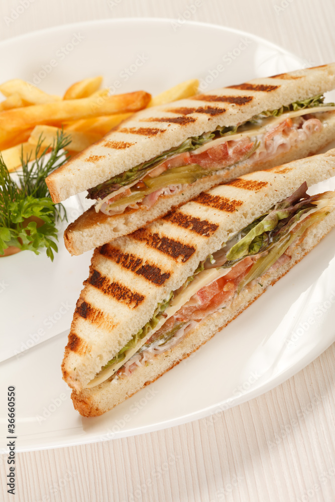 Sandwiches with French fried potatoes Sandwiches with French fried potatoes