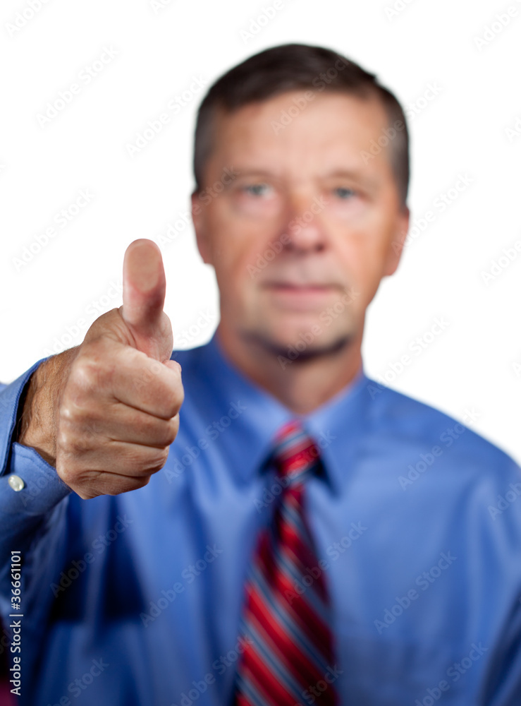 Male executive touches sensor Male executive touches sensor
