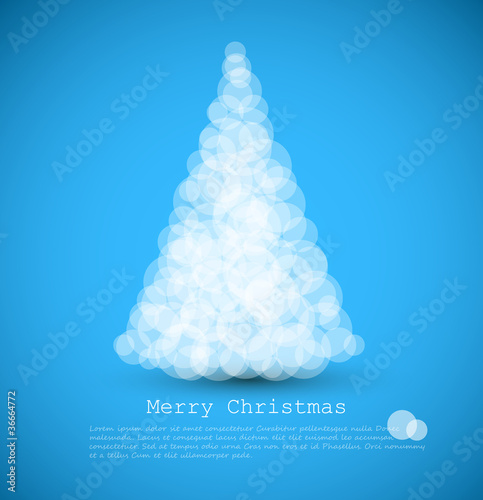 Vector modern card with abstract christmas tree