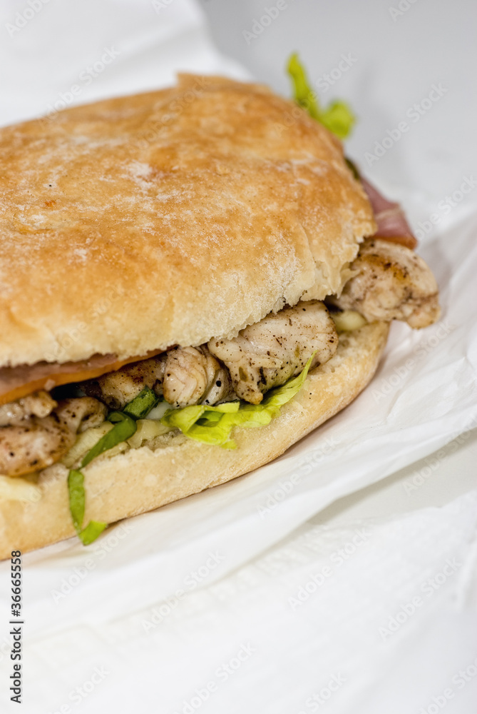 Ciabatta with bacon and lettuce Ciabatta with bacon and lettuce