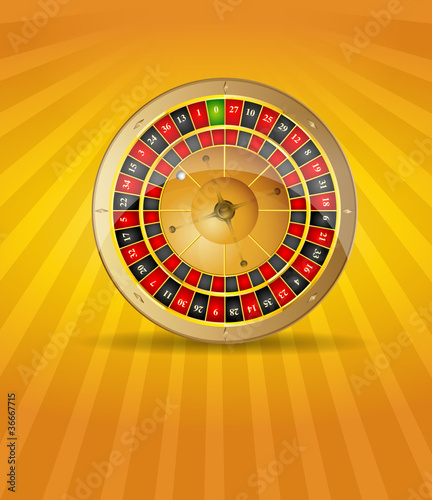 Vector illustration of 3D gloden roulette