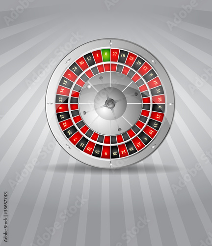 Vector illustration of 3D silver roulette