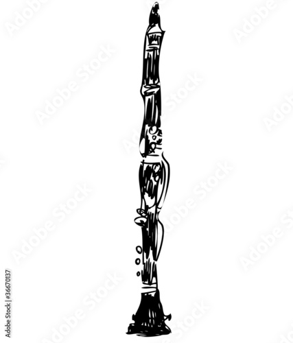 Fotografie, Tablou sketch woodwind musical instrument orchestra clarinet