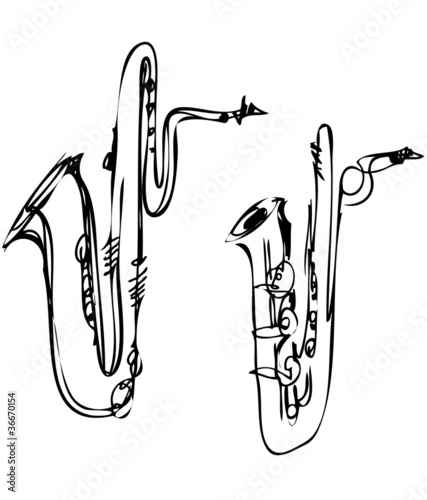 sketch brass musical instrument saxophone bass baritone photo
