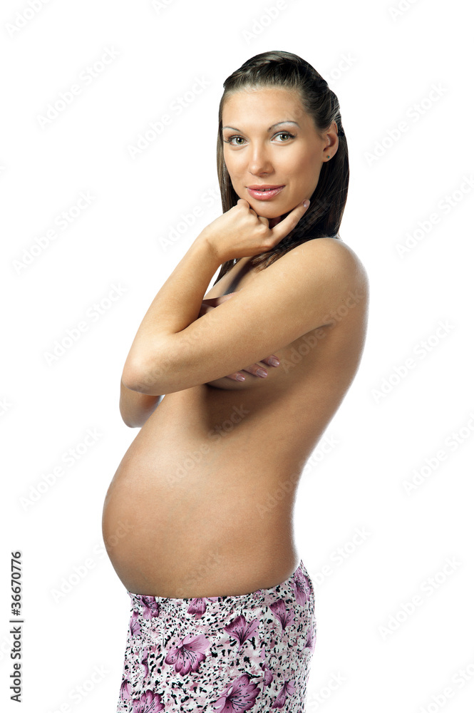 Fototapeta premium pregnant woman with naked torso.