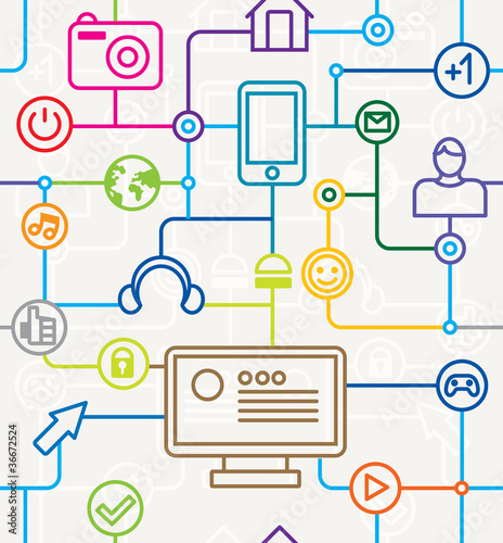 colorful internet seamless pattern