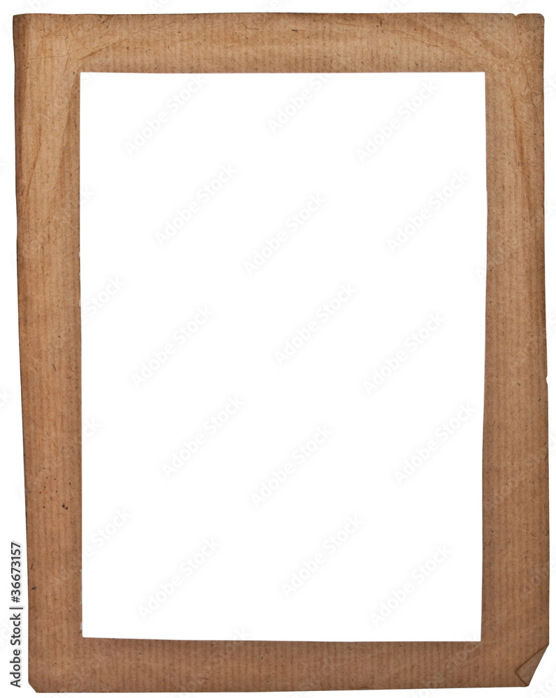 Blank paper on card board background isolated on white Blank paper on card board background isolated on white