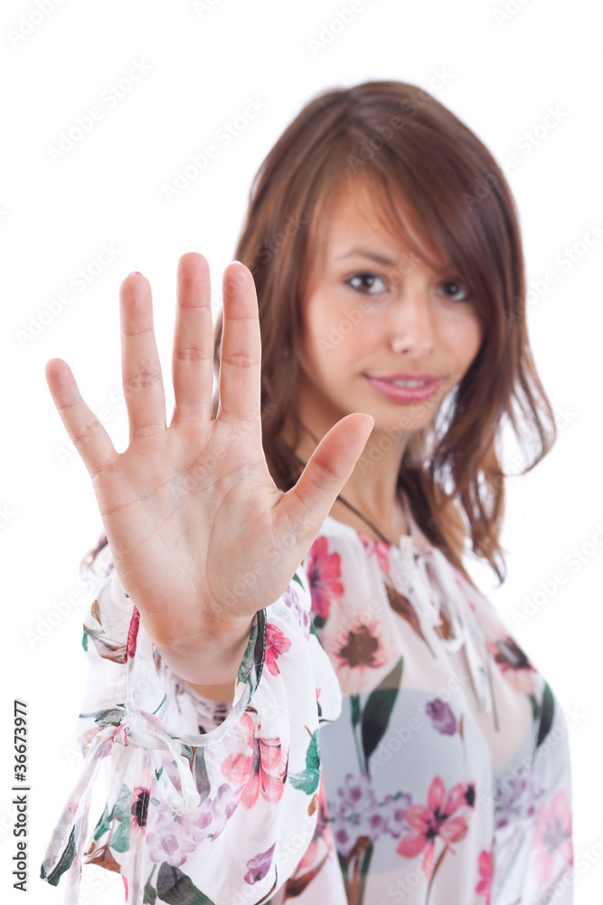 girl showing her palm girl showing her palm
