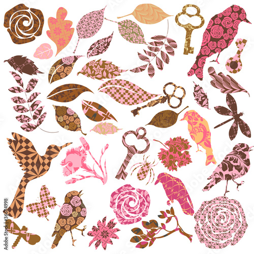 Set of vector patch silhouettes