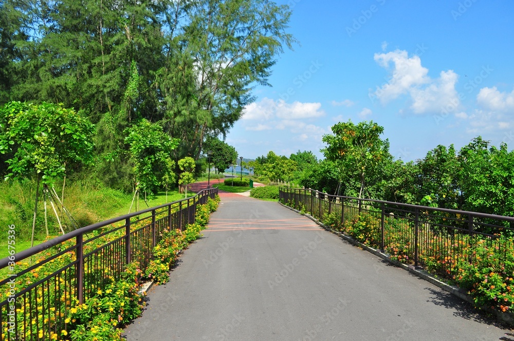 A walkway in the Park at Punggol Beach