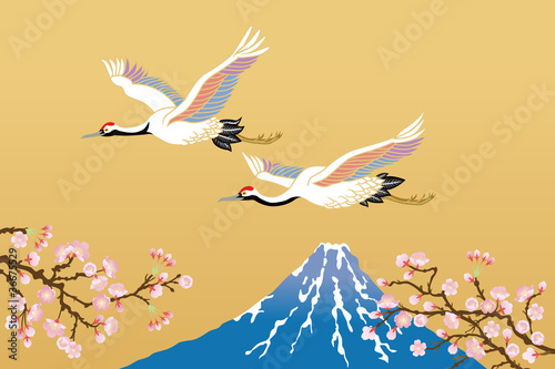 鶴と富士