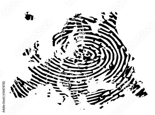 Fingerabdruck auf Europakarte