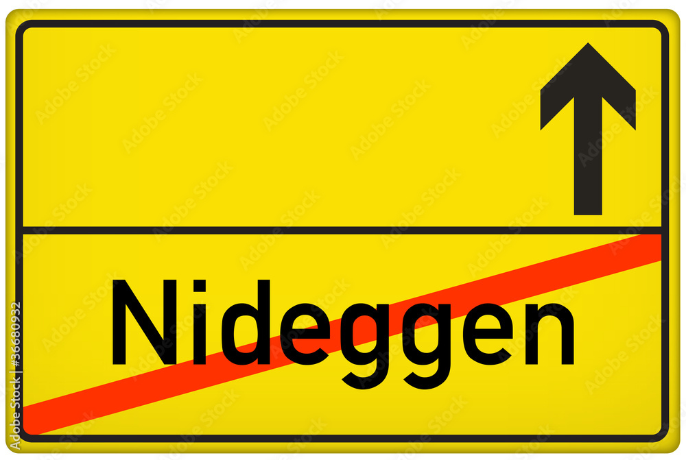 Ortsausgangsschild Stadt Nideggen Ortsausgangsschild Stadt Nideggen