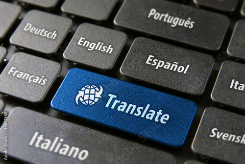 Online translation service concept photo
