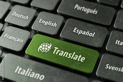 Online translation service concept photo