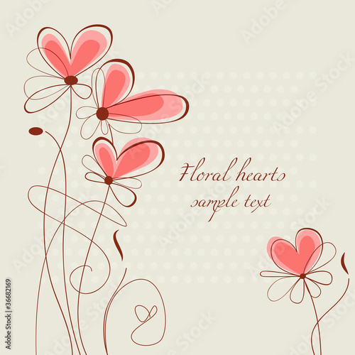 Floral hearts ornament