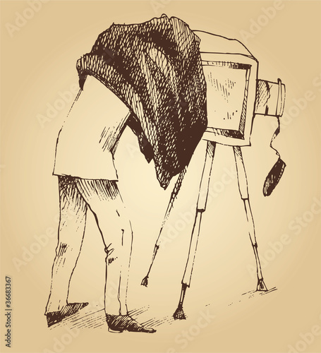 retro photographer making a photo