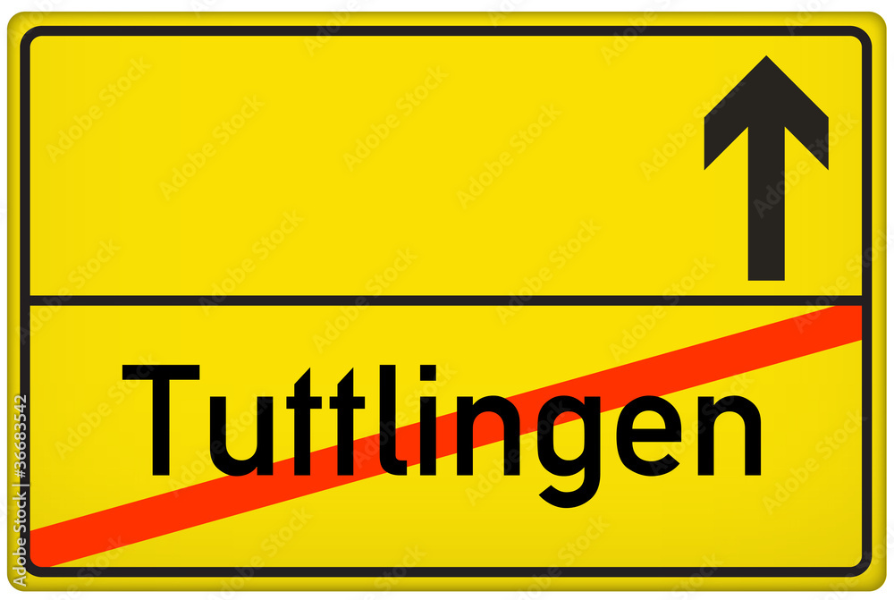 Obraz premium Ortsausgangsschild Stadt Tuttlingen