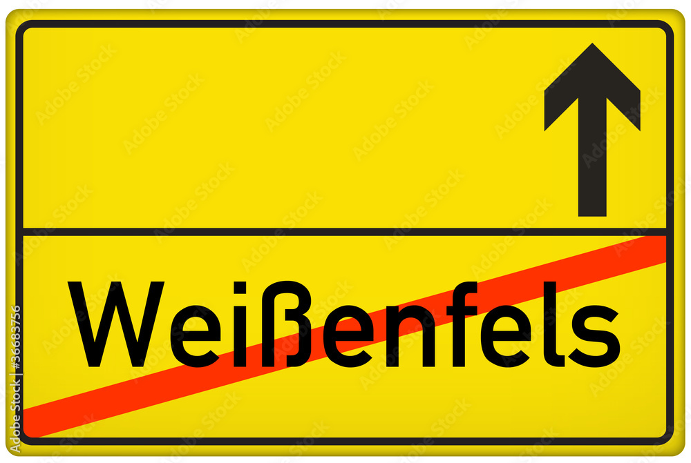 Ortsausgangsschild Stadt Weißenfels Ortsausgangsschild Stadt Weißenfels