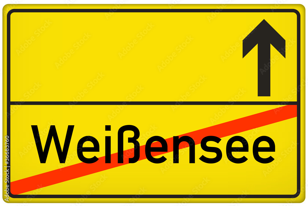 Ortsausgangsschild Stadt Weißensee Ortsausgangsschild Stadt Weißensee