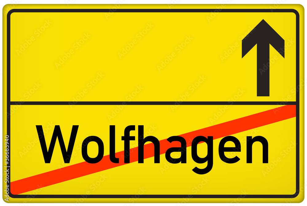 Ortsausgangsschild Stadt Wolfhagen Ortsausgangsschild Stadt Wolfhagen