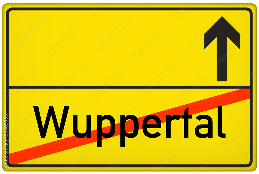 Ortsausgangsschild Stadt Wuppertal Ortsausgangsschild Stadt Wuppertal