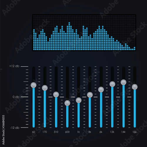Vector illustration of digital equalizer