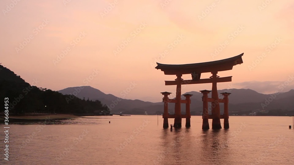 Shinto gate at Miyajima Shrine near Hiroshima, Japan Shinto gate at Miyajima Shrine near Hiroshima, Japan