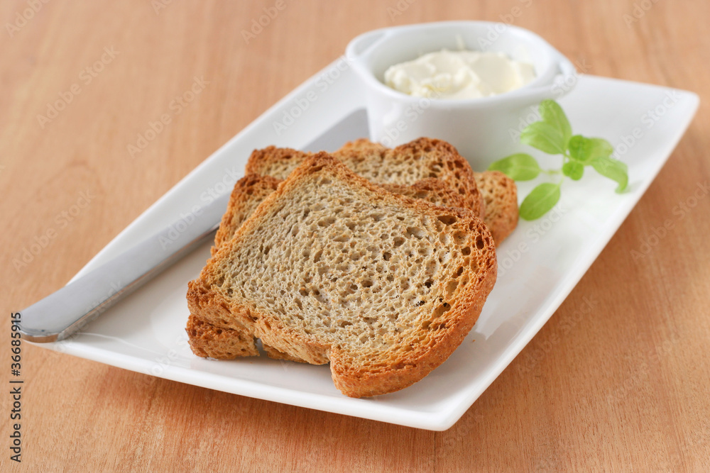Toasts with cream cheese Toasts with cream cheese