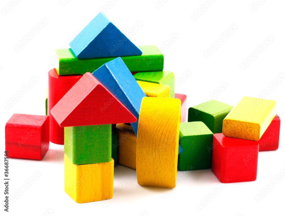 Obraz premium Wooden building blocks